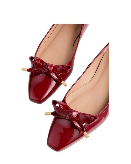 L.K.Bennett Red Mabel Bow Flat