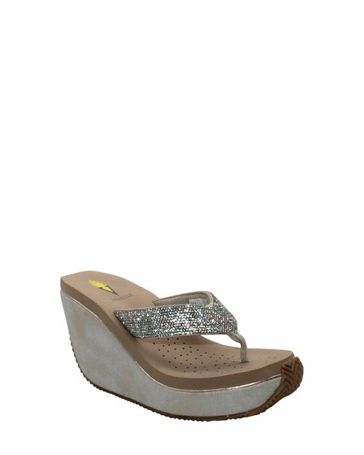 Volatile Glimpse Wedge Flip Flop in Gray Lyst
