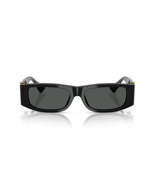 Versace Black 55Mm Rectangular Sunglasses for men