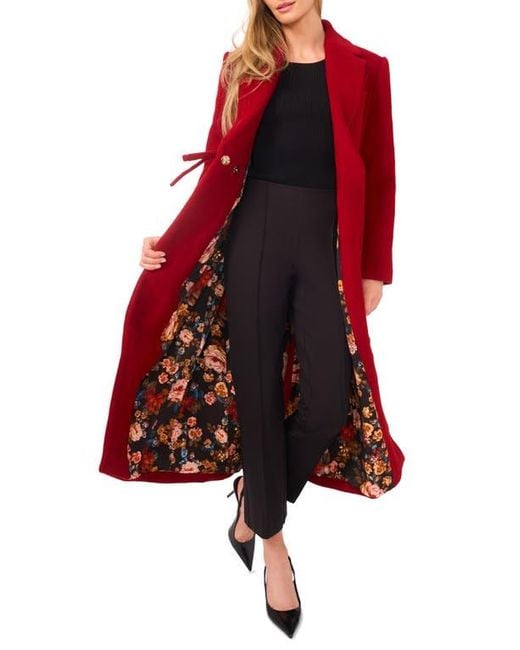 Ted Baker Red Bow Wool Blend Longline Coat