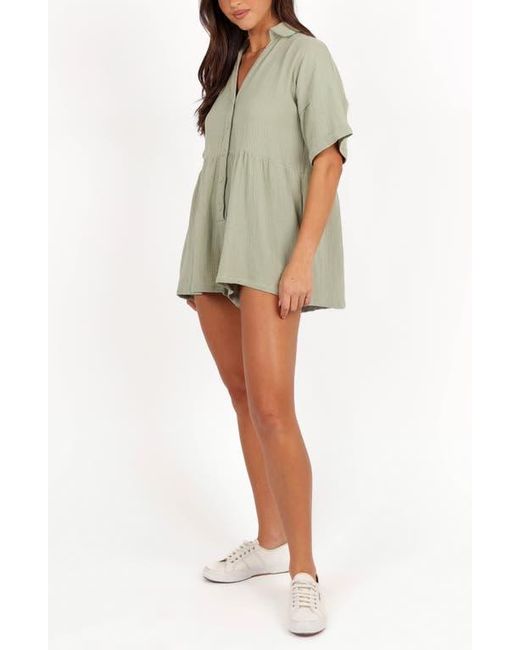 Petal & Pup Green Winny Crinkle Cotton Romper