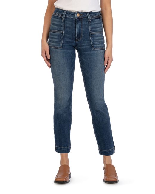 Kut From The Kloth Blue Reese High Waist Ankle Slim Straight Leg Jeans