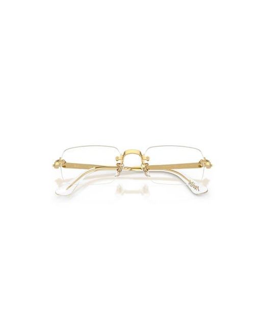Ray-Ban Metallic 52Mm Rectangle Optical Glasses