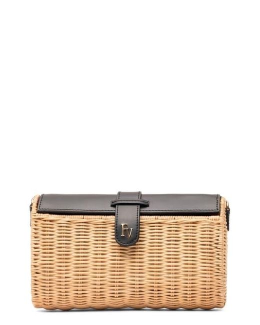 Frances Valentine Black Betsy Wicker Basket Crossbody Bag