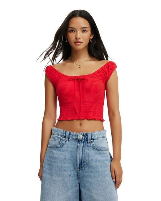 Cotton On Chloe Shirred Short Sleeve Top