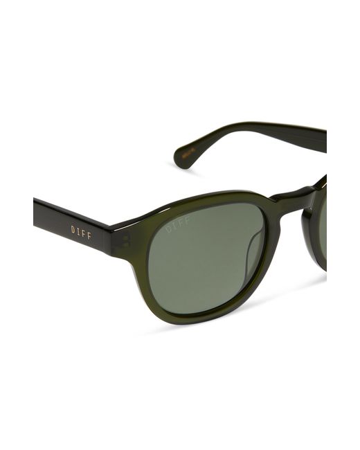 DIFF Green Arlo Xl 50mm Polarized Small Round Sunglasses for men