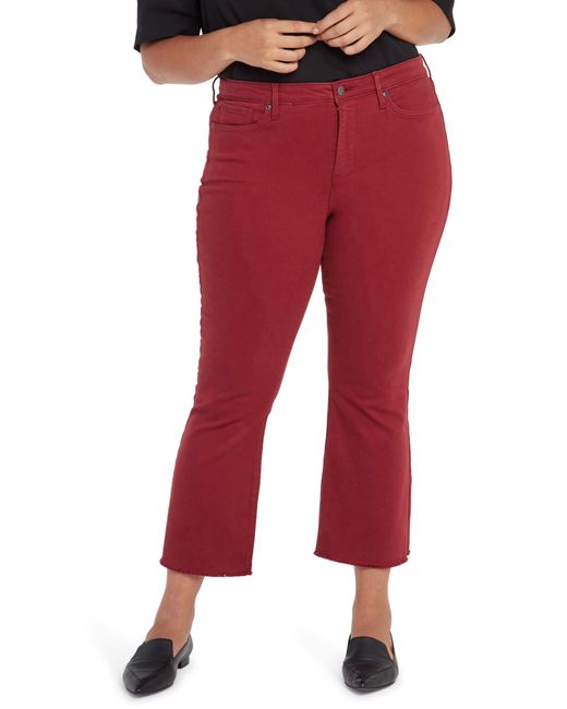 NYDJ Red Fiona Slim Ankle Flare Jeans