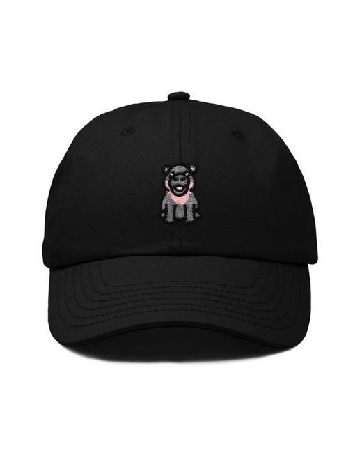 Alix Black Hippo Embroidered Adjustable Hat