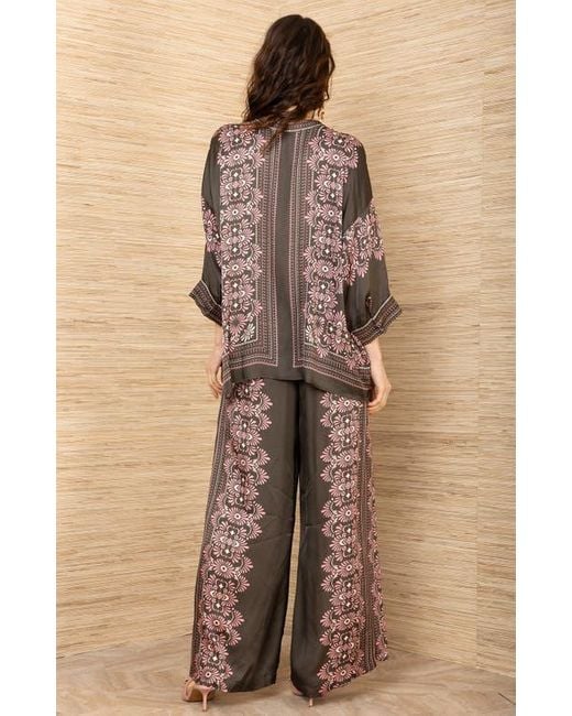 Hale Bob Brown Zaria Charmeuse Top