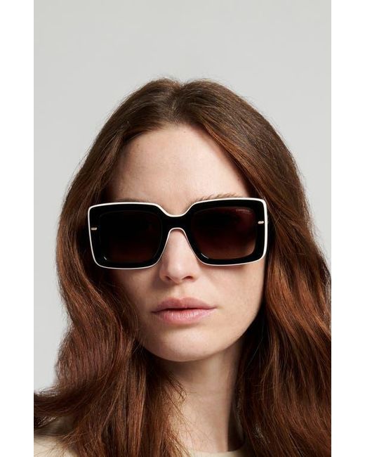 Carrera Black 53Mm Rectangular Sunglasses