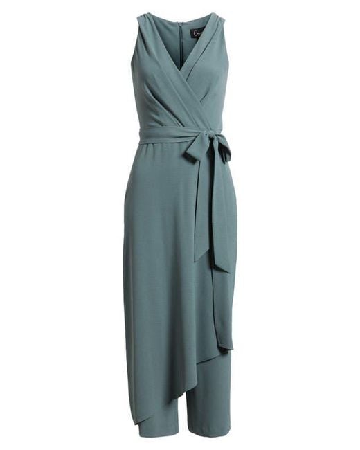 Connected Apparel Green Wrap Jumpsuit