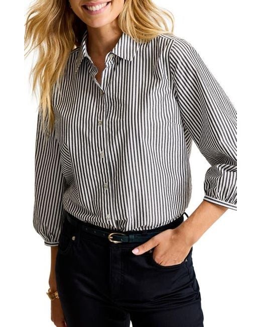 Tommy Bahama Gray Palisade Isles Stripe Cotton Poplin Button-Up Shirt