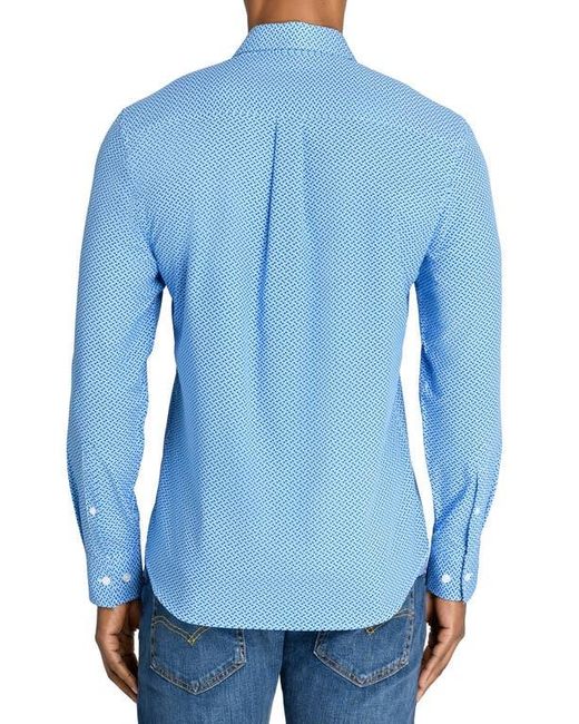 Con.struct Blue Mosaic Dot Woven Long Sleeve Basic for men