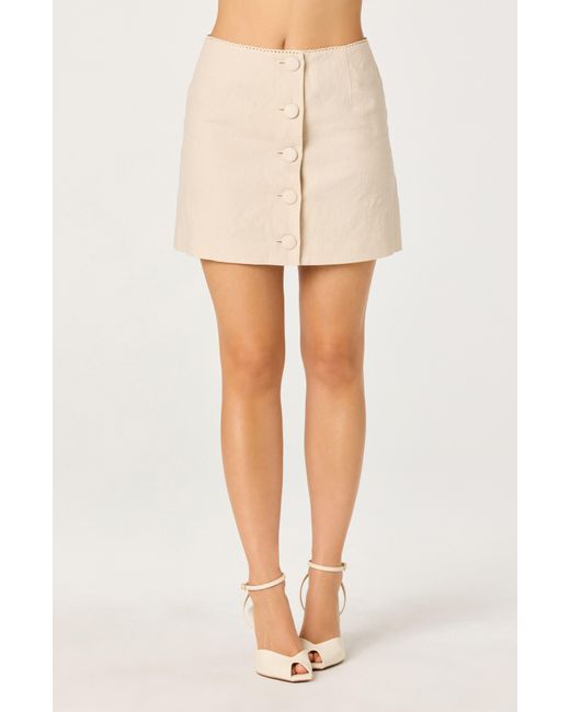 Astr Natural Cailey Button-Up Skirt