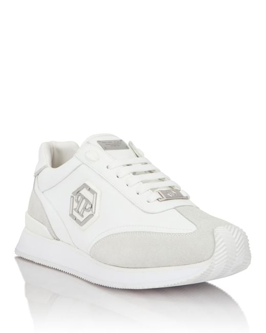 Philipp Plein White Runner Hexagon Patch