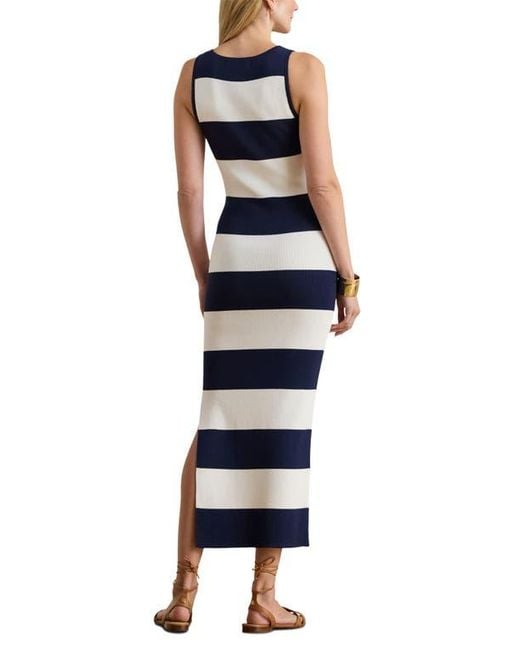 Bodycon Striped Midi Tank Dress Ralph Lauren Striped Cotton Blend Midi Tank  Dress Refined Navy L