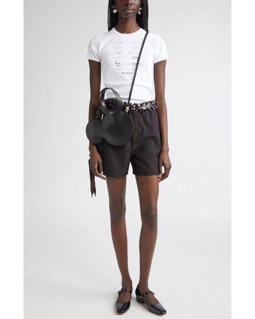 Coperni Black Pleated Ribbon Tailored Shorts