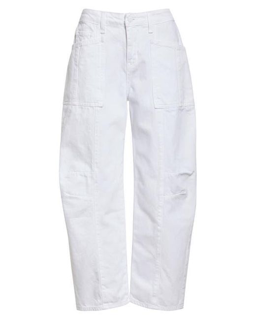 L'Agence White Cody High Waist Barrel Leg Rodeo Jeans