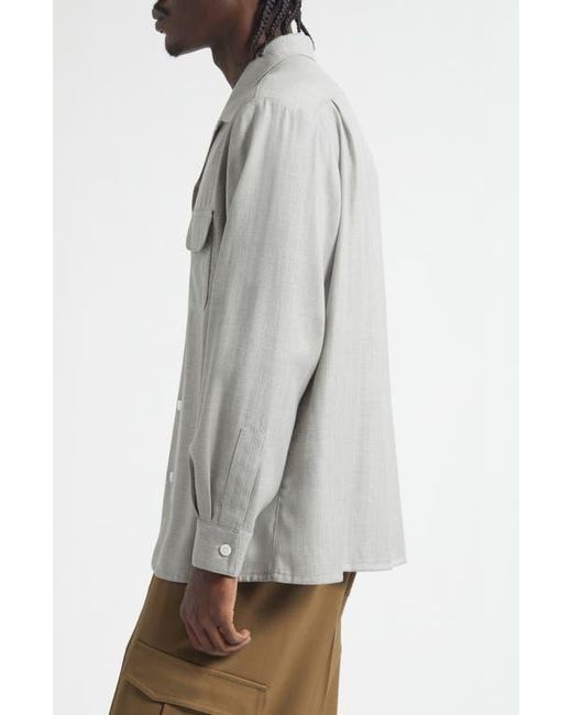 Second Layer Gray Church Wool Button-Up Shirt for men