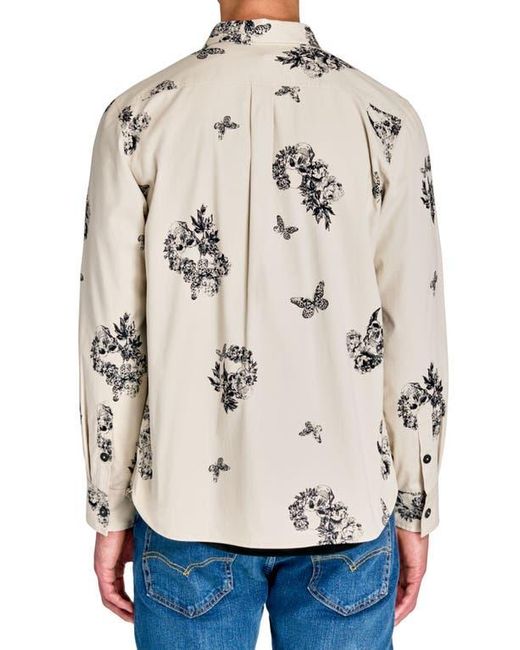 Con.struct Natural Slim Fit Skull Shirt Jacket for men