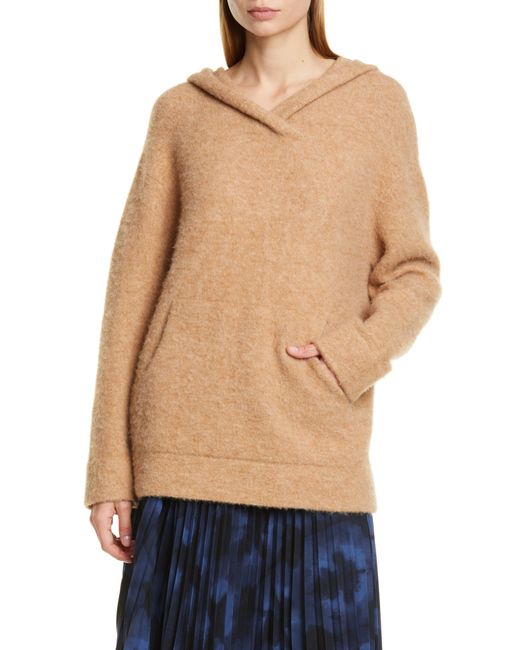 Vince Natural Oversize Hooded Wool & Alpaca Sweater