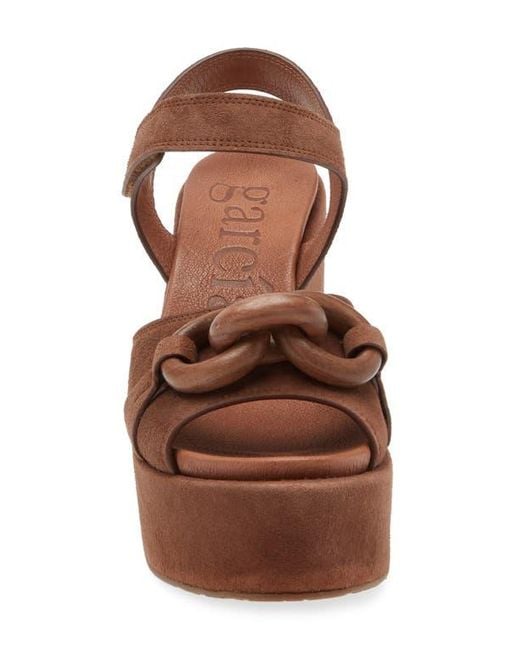 Pedro Garcia Brown Lady Ankle Strap Platform Wedge Sandal