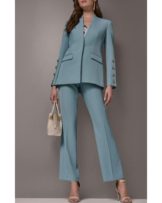 Donna Karan Blue Collarless Jacket