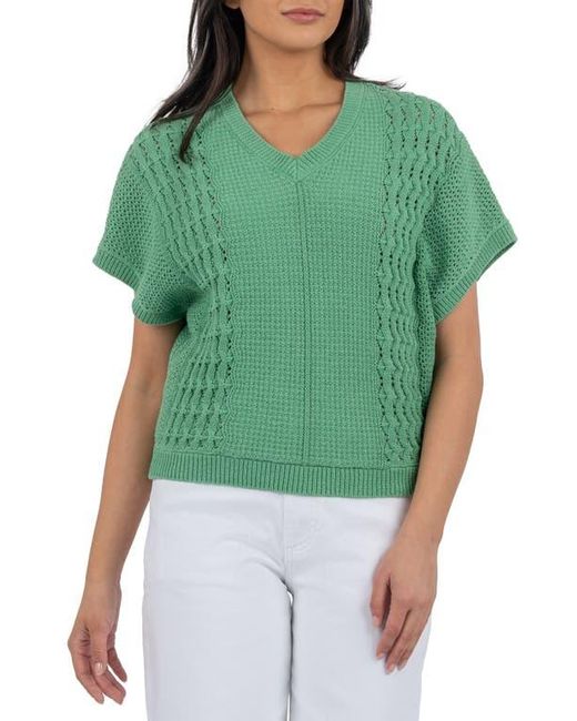 Kut From The Kloth Green Tilda Open Stitch Organic Cotton Pullover