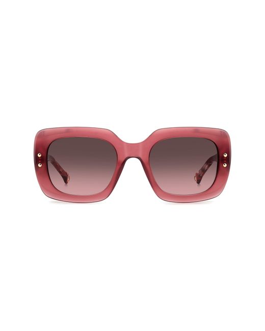 Carolina Herrera Pink 52mm Rectangular Sunglasses