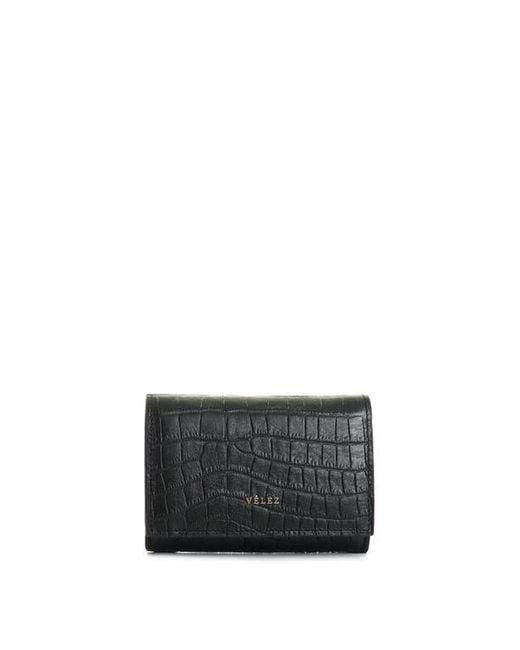 Velez Gray Embossed Leather Wallet