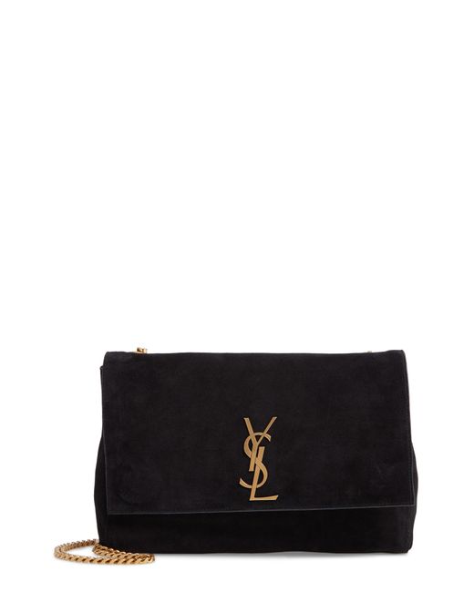Saint Laurent Kate Supple Reversible Leather Shoulder Bag in Black Lyst