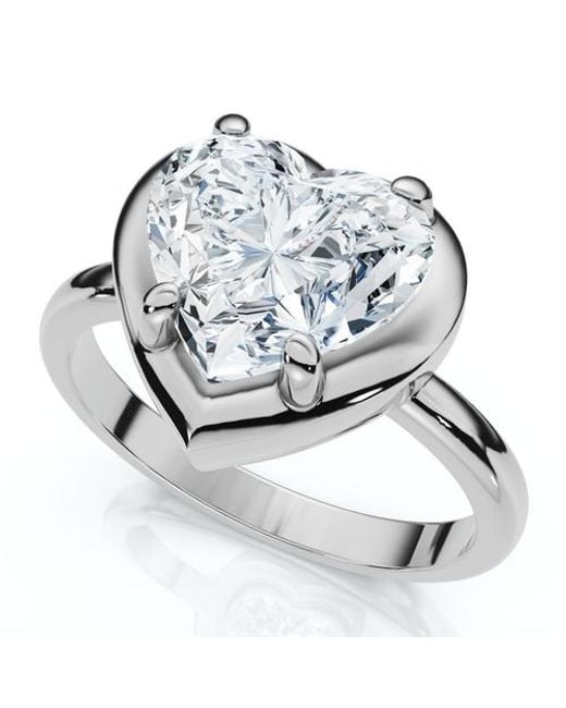 Bliss Diamond Multicolor Certified 2 1/2Ct Heart Diamond Button Engagement Ring 14K Or Pt Lab Grown