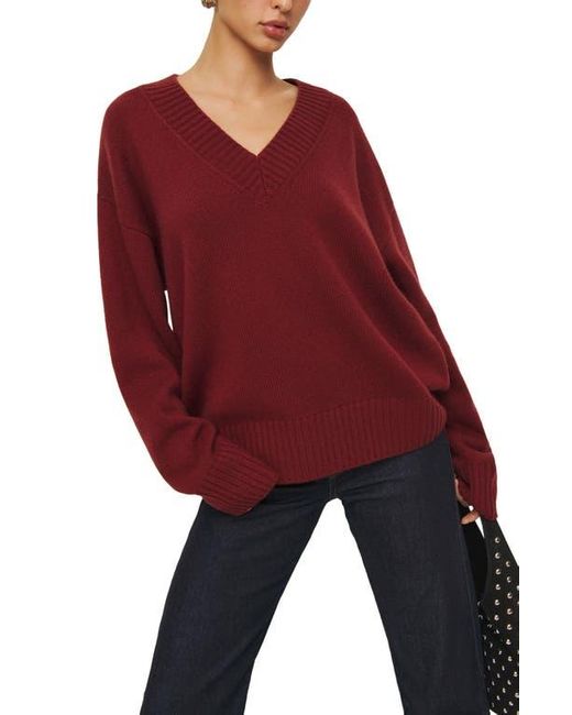 Reformation Red Jadey Oversize Cashmere Sweater