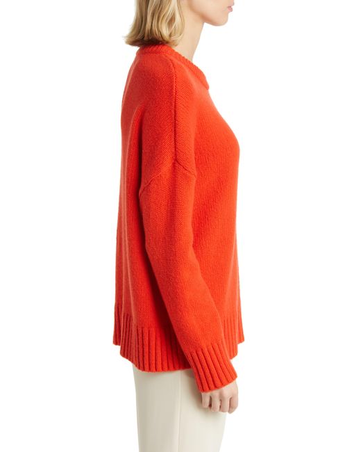 Nordstrom Red Oversize Wool & Cashmere Sweater