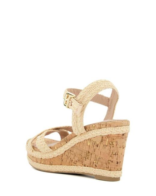 Dune Natural Kelisa Woven Wedge Sandal