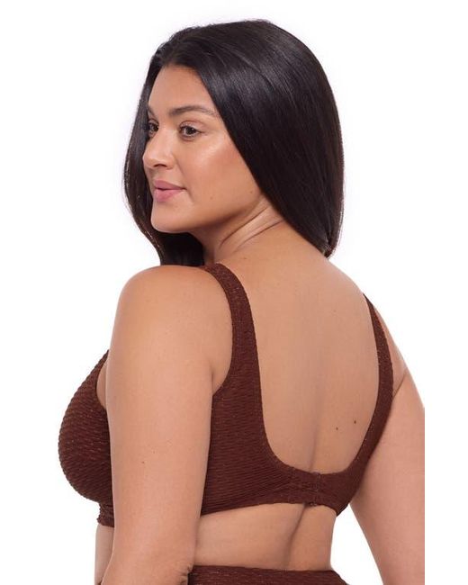 S3 Red Novelty Texture Wrap Bralette Swim Top