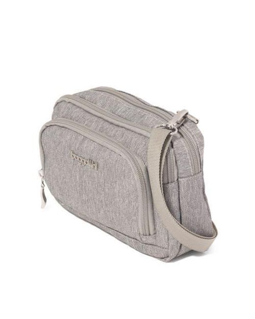 Baggallini Gray Trifecta Rfid Wallet Crossbody Bag