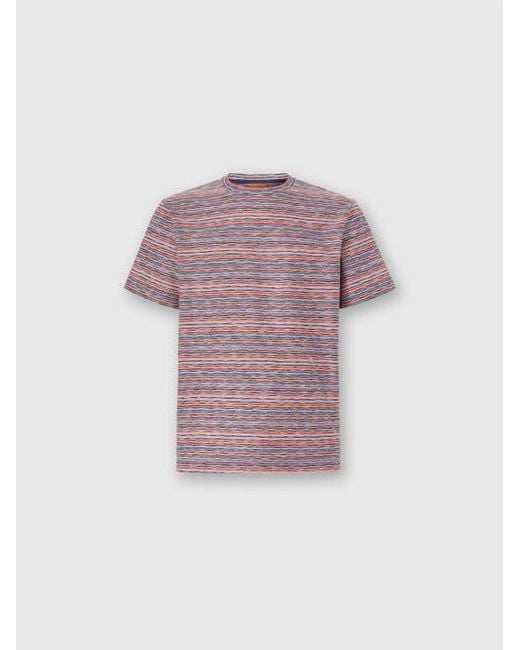 Missoni Purple T-Shirt With Flame And Zigzag Pattern for men