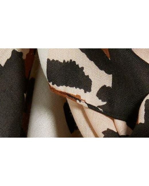 Tasha Black Leopard Print Scarf