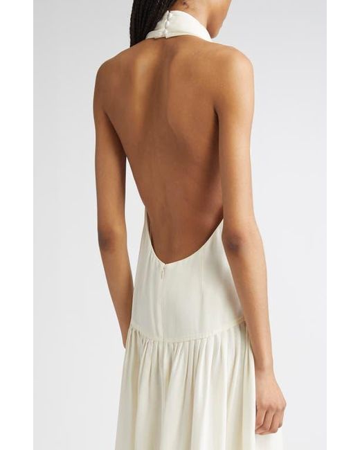 Proenza Schouler White Tala Drop Waist Halter Georgette Maxi Dress