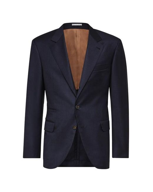 Brunello Cucinelli Blue Prince Of Wales Blazer for men