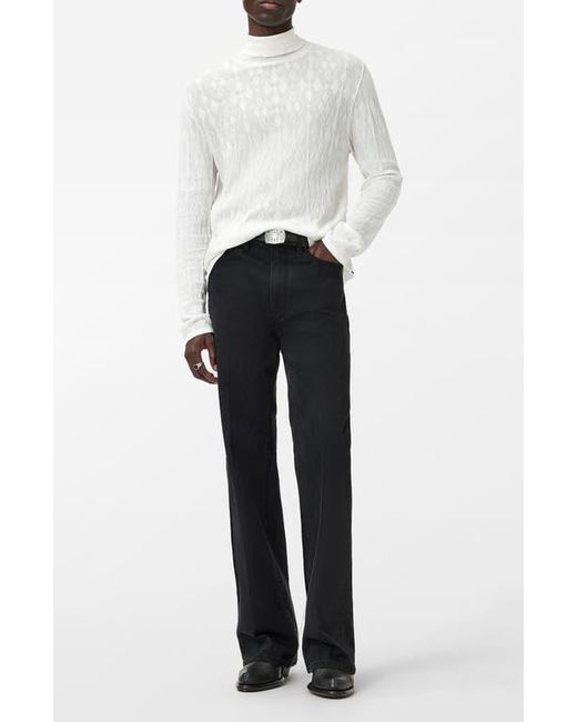 John Varvatos White Alistair Broken Argyle Turtleneck Sweater for men