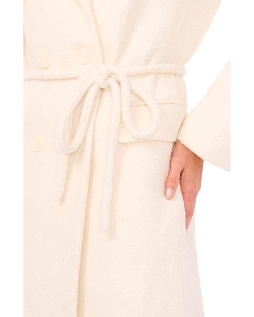 Halogen® Black Double Breasted Bouclé Coat