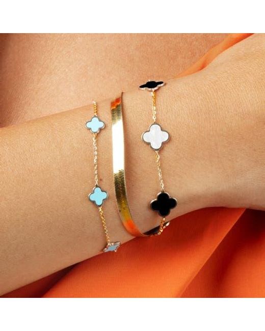 The Lovery Fine Jewelry Metallic Small Mixed Clover Bracelet
