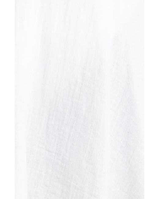 Elan White Button Front Cotton Cover-Up Minidress
