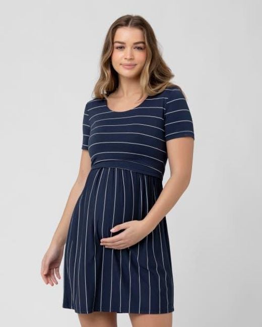 Ripe Maternity Blue Crop Top Nursing Dress
