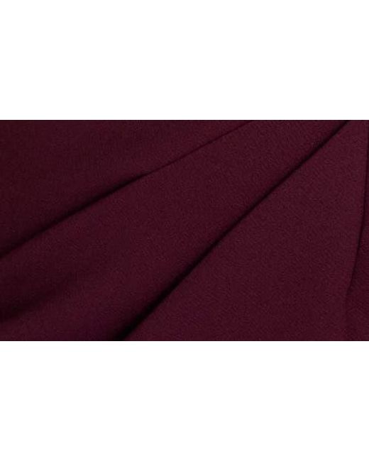 Donna Karan Red Center Ruched Crepe Sheath Dress