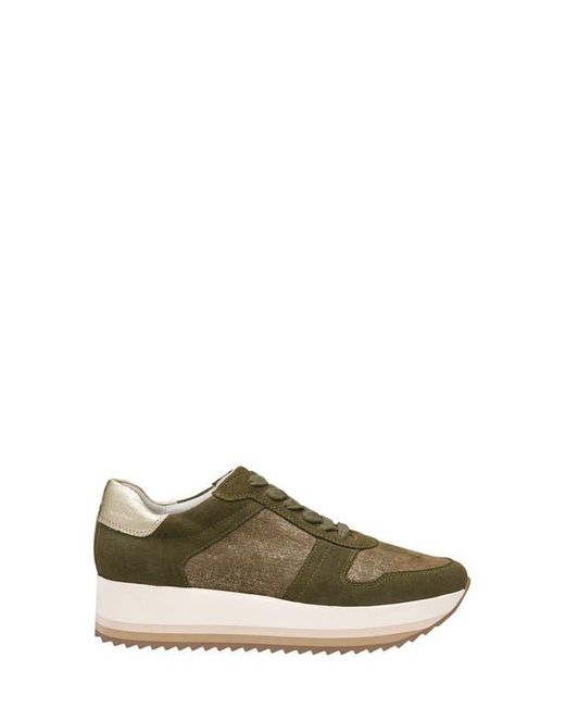 Johnston & Murphy Green Gracie Colorblock Platform Sneaker