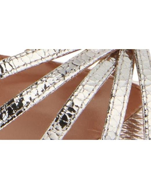 Aquazzura White Tell Me Snakeskin Embossed Sandal