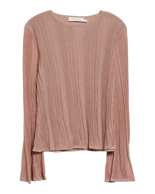 Zimmermann Pink Lucky Metallic Rib Sweater